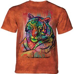 The Mountain Russo Tiger Orange Wild Tigers Rainbow Animal Adult T-Shirt S-3X